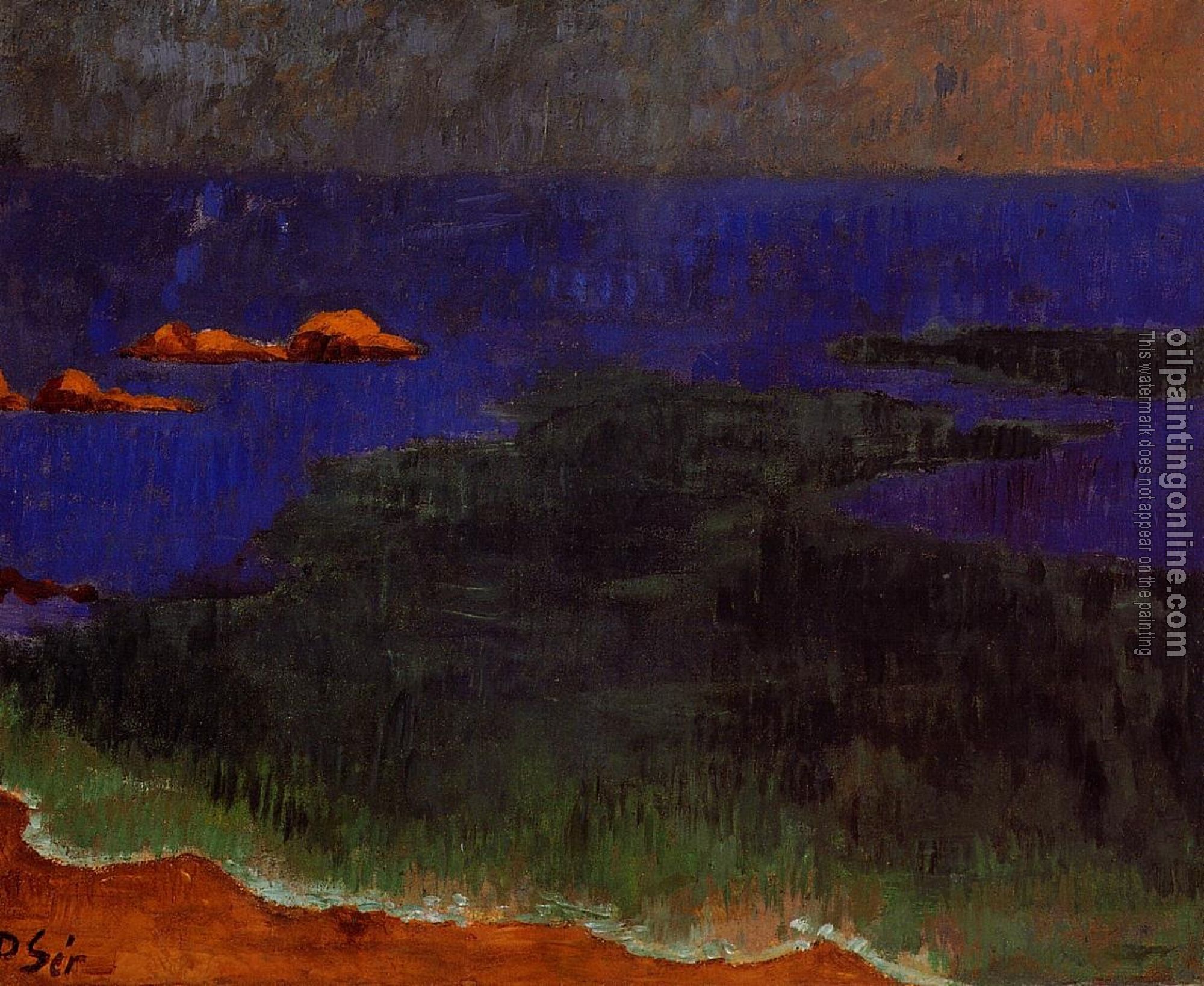 Serusier, Paul - The Seat at Poldu - Sunset